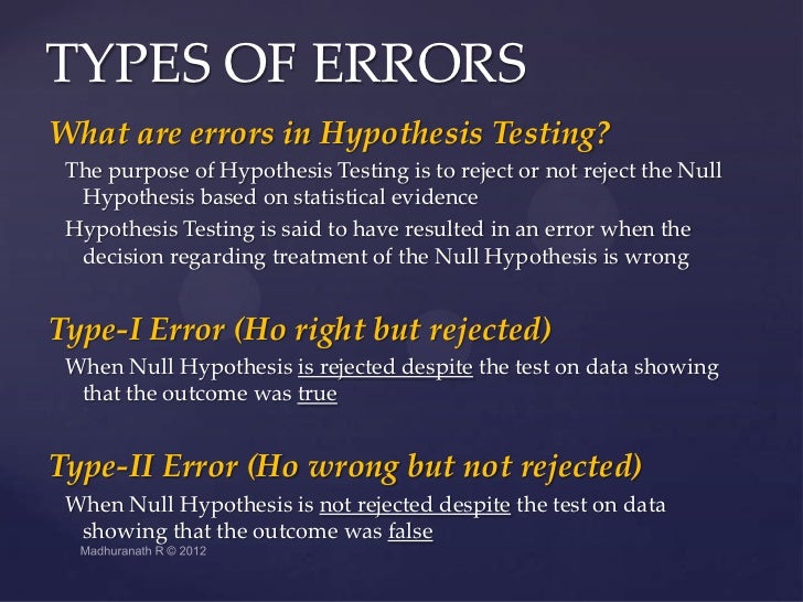 Hypothesis testing