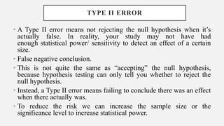 Hypothesis and errors.pptx type i and type ii errors | PPTX