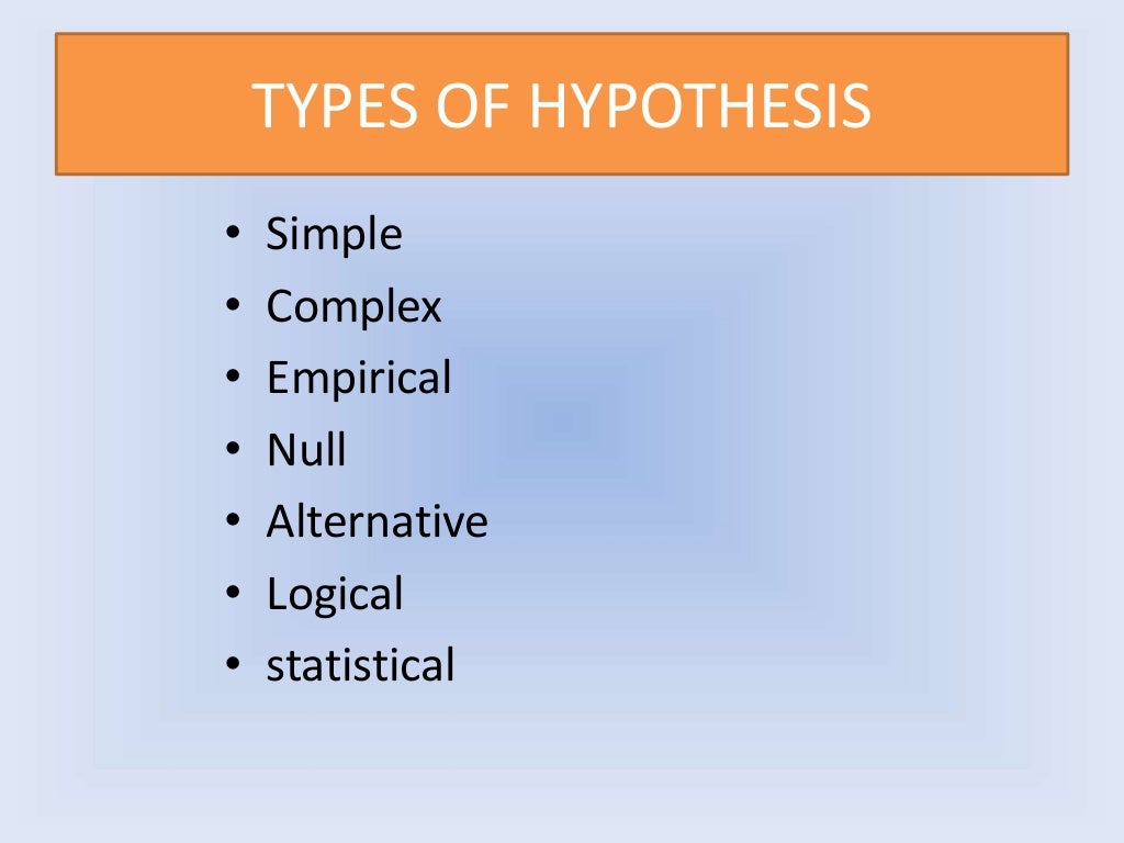 Hypothesis and its types