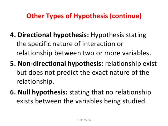 directional hypthesis directional hypthesis