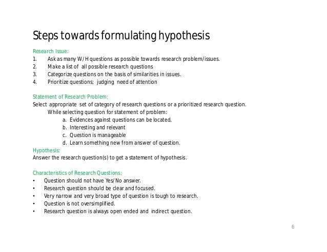5 step hypothesis process image
