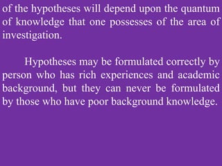 Hypothesis power point presentation