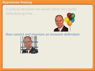 In judicial decisions we would rather let a guilty 
defendant go free . . . 
than convict and imprison an innocent defendant. 
Our default position of “not guilty” supports this 
preference and protects against the least favorable 
condition. 
 