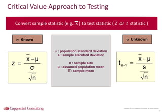 Sample Value Testing Hypothesis testing | PPTX