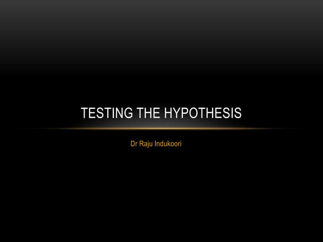 Hypothesis testing | PPT