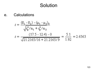 Solution
e. Calculations
123
 