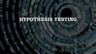 HYPOTHESIS TESTING