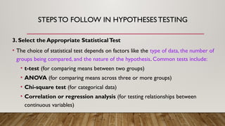 Hypothesis Testing Types Comparing Hypothesis testing.pptx)_a lecture to master's students | PPTX