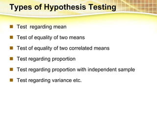 Hypothesis Testing Types Comparing Hypothesis testing 47 | PPTX