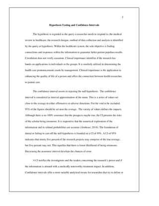 Hypothesis testing and confidence intervals | PDF