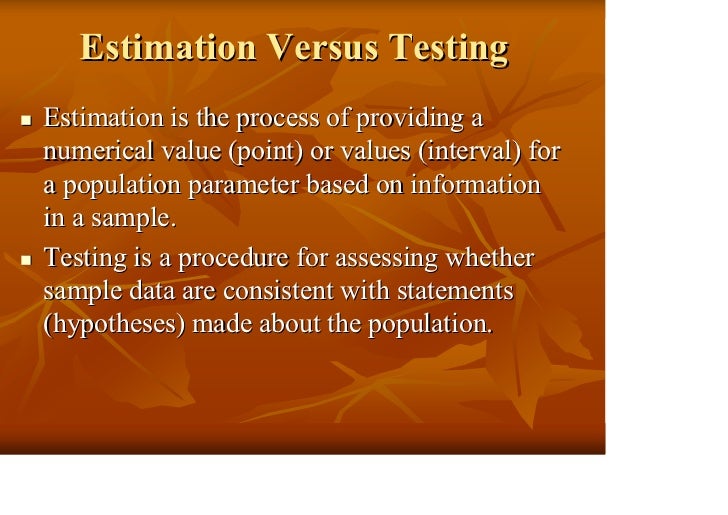 hypothesis testing vs estimation