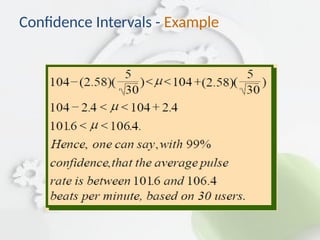 Confidence Intervals - Example
 