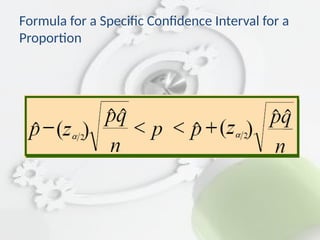 Formula for a Specific Confidence Interval for a
Proportion
 