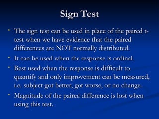 HYPOTHESIS TESTING FOR NONPARAMETRIC DATA .ppt
