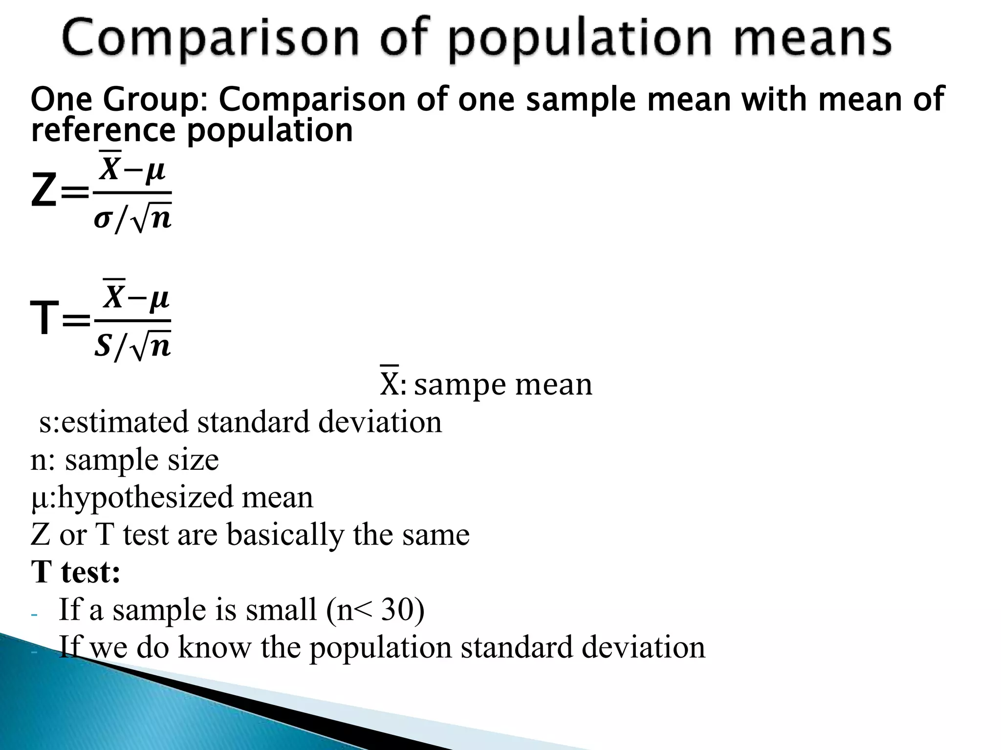 Hypothesis testing for parametric data | PPTX