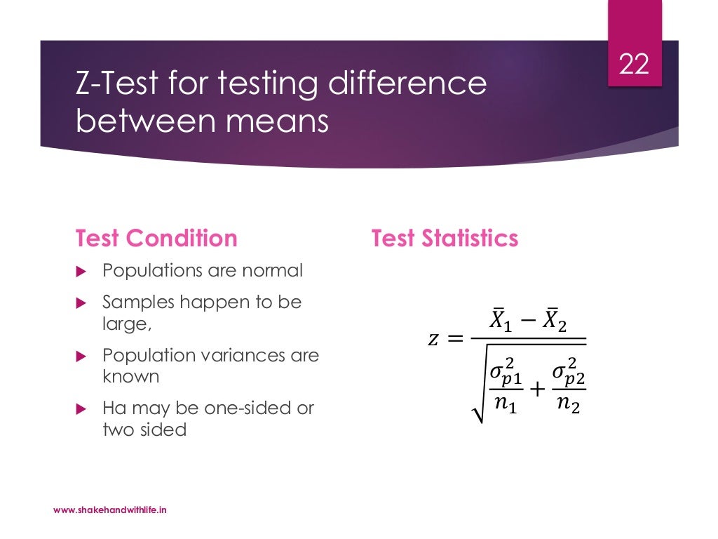Hypothesis testing; z test, ttest. ftest