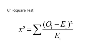 


i
ii )²(
²
E
EO
x
Chi-Square Test
 