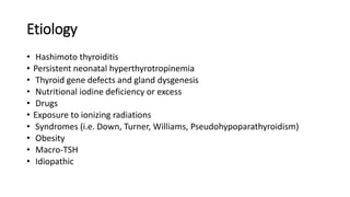subclincal hypothyrodism in children | PPTX