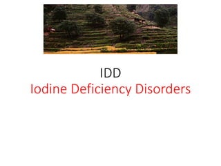IDD
Iodine Deficiency Disorders
 