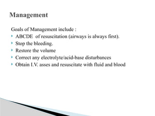 HYPOVOLAEMIC SHOCK , causes, management19-1.pptx