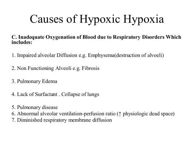 Hypoxia :types , causes,and its effects