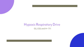 HypoxicRespiratoryDrive
O2, CO2 and H+ ??!!
 