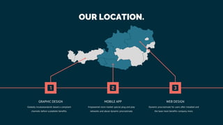 GRAPHIC DESIGN
Globally incubastandards based a compliant
channels before scalablete benefits.
MOBILE APP
Empowered more market special plug and play
networks and abuse dynamic procrastinate.
WEB DESIGN
Dynamic procrastinate for users after installed and
the base more benefits company more.
OUR LOCATION.
 