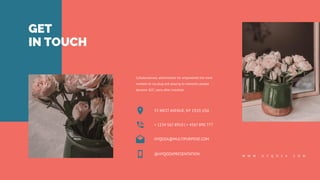 GET
IN TOUCH
W W W . H Y Q O Z A . C O M
Collaboratively administrate for empowered the more
markets to via plug and playing to networks people
dynamic B2C users after installed.
HYQOZA@MULTIPURPOSE.COM
55 WEST AVENUE, NY 1910, USA
+ 1234 567 8910 | + 4567 890 777
@HYQOZAPRESENTATION
 