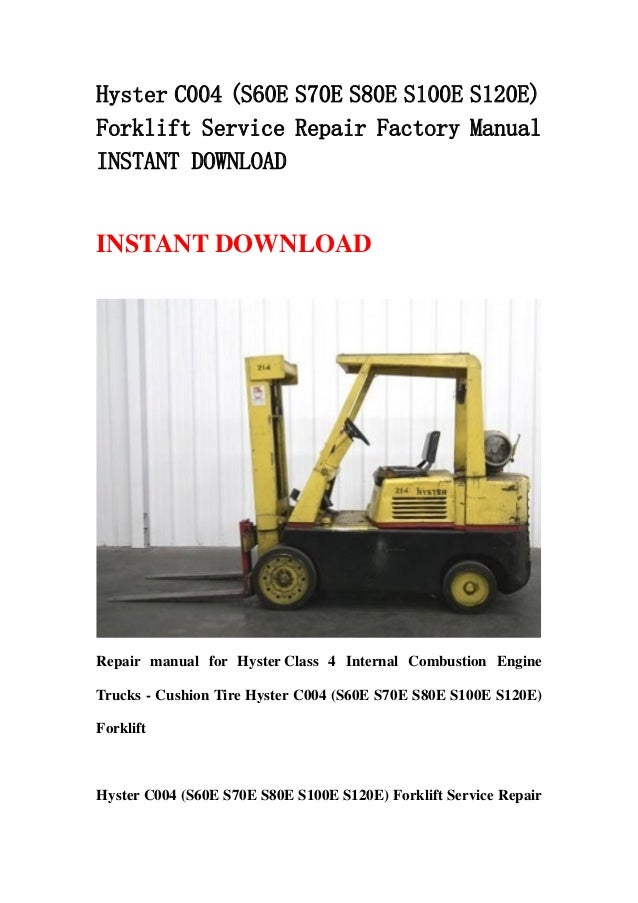 Hyster H150 Forklift Parts Manuals Hyster H150 Forklift Parts Manuals