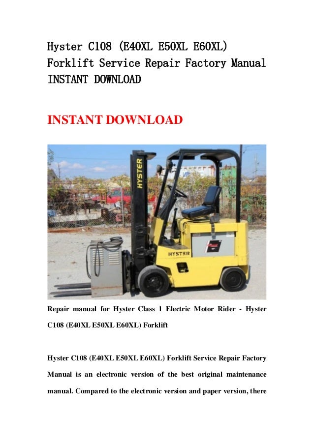 Hyster forklift s50xl manual download