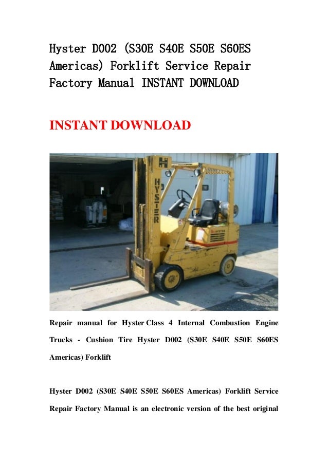 Hyster 50 Wiring Schematic