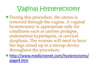 Vaginal Hysterectomy