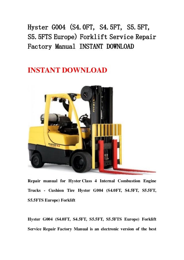 Hyster G004 S4 0 Ft S4 5ft S5 5ft S5 5fts Europe Forklift Servic