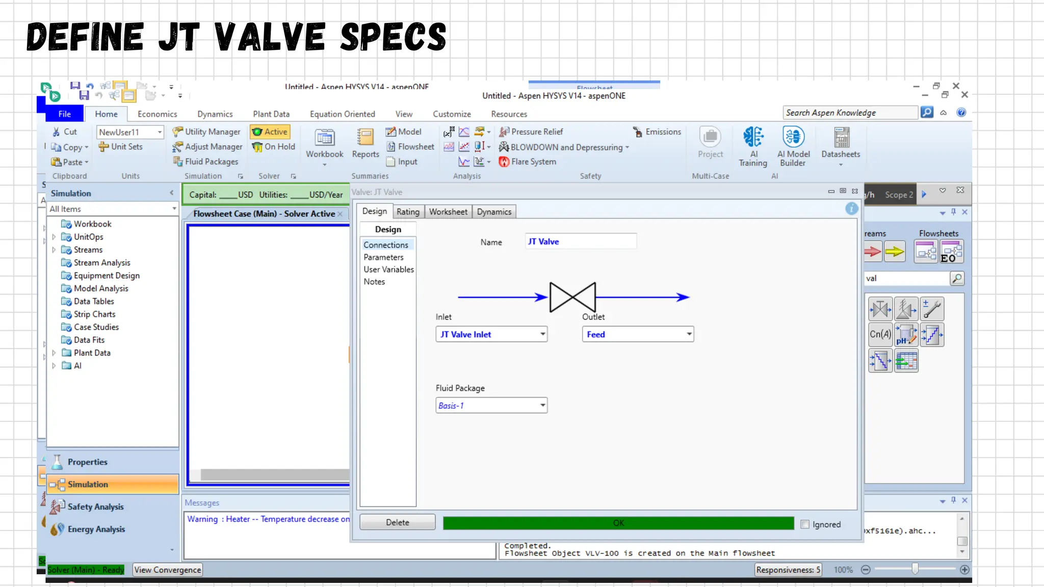 Define JT valve Specs