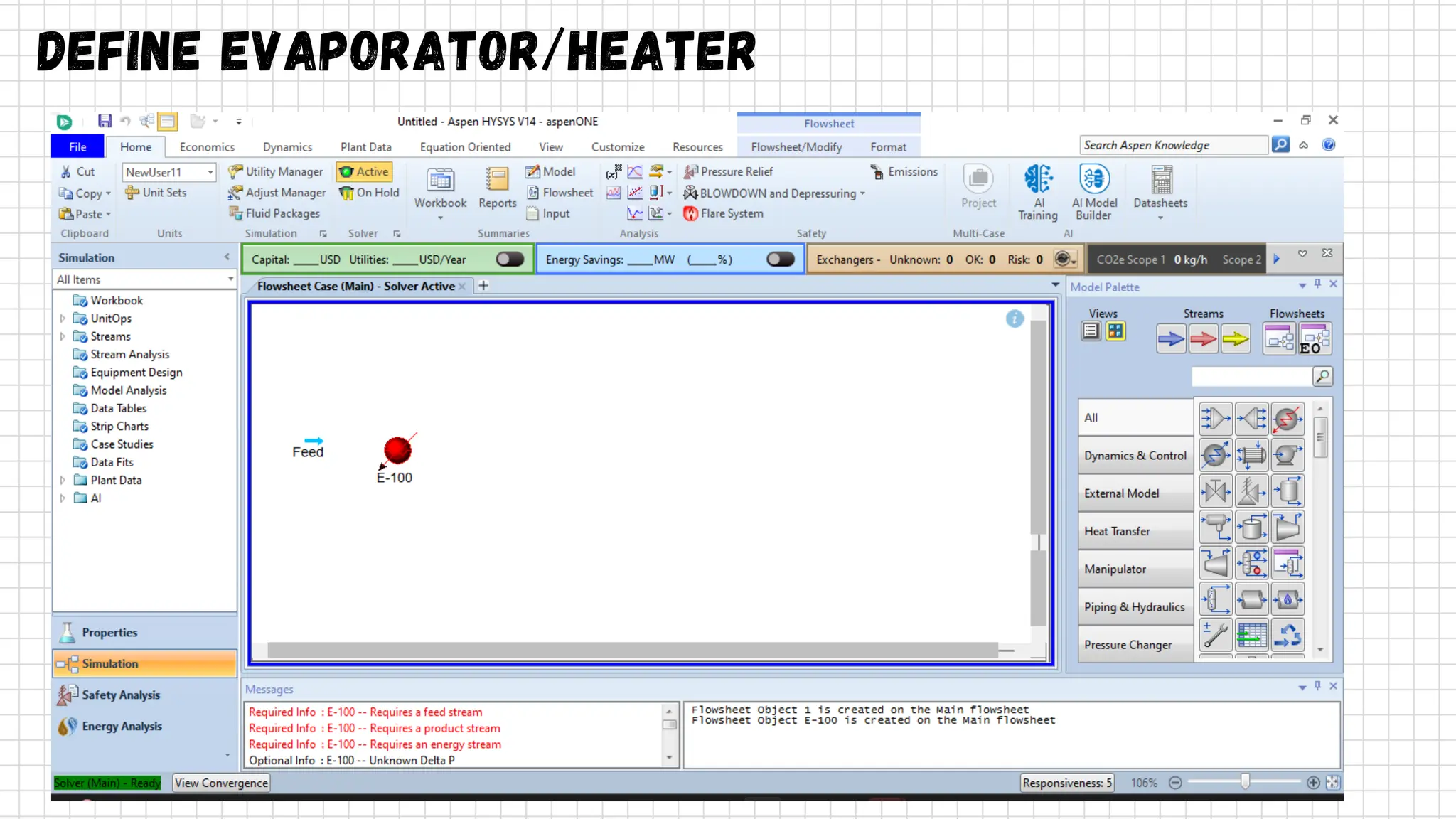 Define Evaporator/Heater