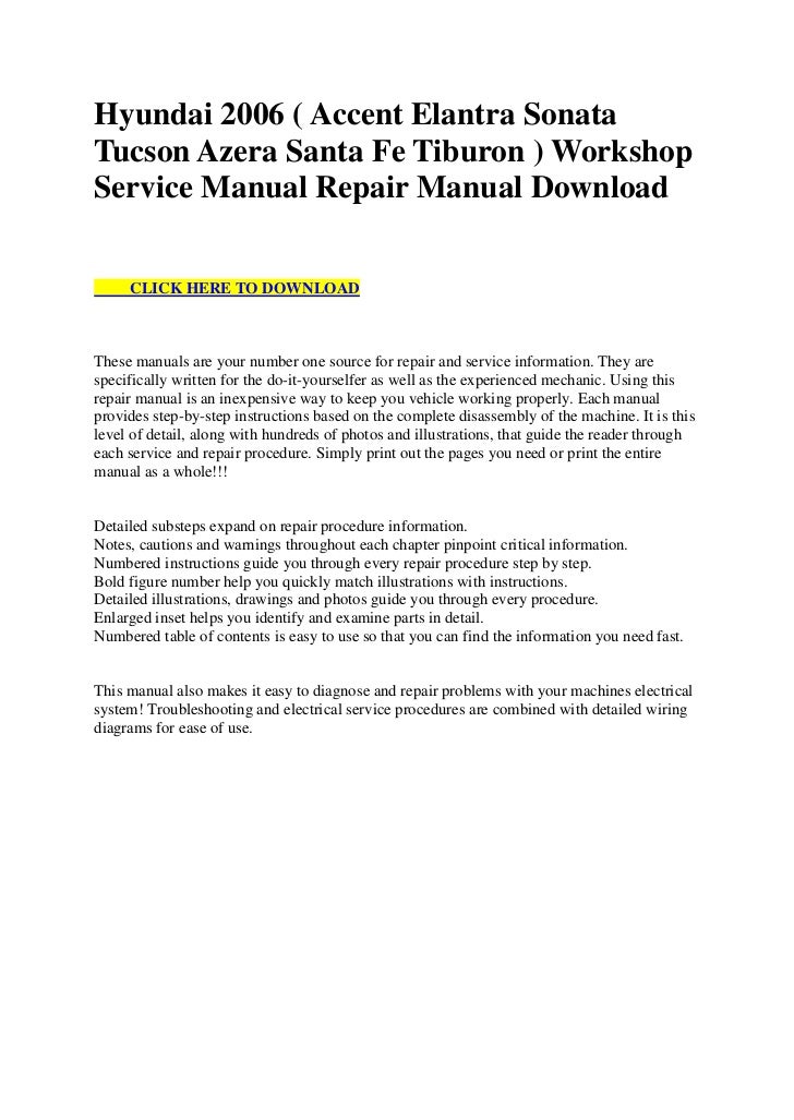 2006 Hyundai Santa Fe Owners Manual Download 2006 Hyundai Santa Fe Owners Manual Download