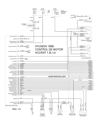Hyundai accent 1998 1,5 l l4 control de motor