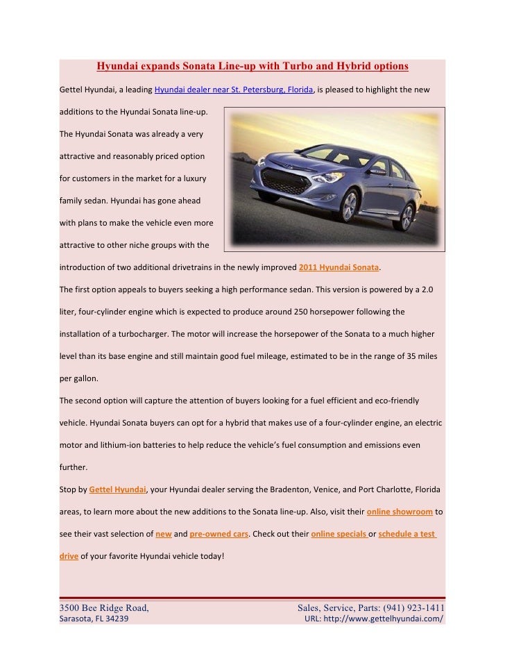 Gettel Hyundai Sarasota >> Hyundai Expands Sonata Line Up With Turbo And Hybrid Options Gettel Hyundai Sarasota >> Hyundai Expands Sonata Line Up With Turbo And Hybrid Options