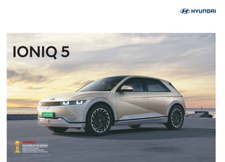 Copyright
©
2022.
Hyundai
Motor
India
Limited.
All
Rights
Reserved.
Launch
Dec,
2022
Dealer’s Name & Address
Hyundai Motor India Ltd.
Plot C-11, City Centre, Sector-29, Gurugram (Haryana) - 122 001
Visit us at www.hyundai.co.in or call us at 1800-11-4645 (Toll Free) 098-7356-4645.
IONIQ 5
2022 WORLD CAR AWARDS
WORLD CAR OF THE YEAR
WORLD CAR DESIGN OF THE YEAR
WORLD ELECTRIC VEHICLE OF THE YEAR
Some of the features, specifications or equipment illustrated or described herein may not be standard fitment and
may be available at additional cost. Hyundai Motor India reserves the right to change specifications, colour,
equipment and schemes at any time without prior notice. ^^
Google Home, Google Voice Assistant or Action on
Google and all related logos are trademarks of Google LLC or its affiliates. Amazon, Alexa and all related logos are
trademarks of Amazon.com, Inc. or its affiliates. Alexa Amazon Echo device is not a standard car accessory &
customer needs to purchase from third party. Actual Echo device may differ from the one shown here. Google
Home device is not a standard car accessory & customer needs to purchase from third party. Hyundai Blue link
Amazon skill/Action on Google only works in India and can be interacted in English & Hindi. Alexa Skill / Action on
Google functions only in select Hyundai car(s) and depends on your device compatibility, software and availability
of network and device Internet. Functionality of Hyundai Bluelink (including vehicle stolen alert or notification) /
Alexa Skill/Action on Google depends on various factors like power supply, your device compatibility, software and
availability of uninterrupted network connectivity, internet, etc. The Bluelink system is designed in such a way that
it makes vehicle theft difficult if its circuit and battery connection is uninterrupted. Hyundai SmartSense~
, the
Advanced Driver Assistance System is not a substitute for safe and attentive driving and its effectiveness depends
on various factors. Actual situation may vary and all objects around the vehicle may not be detected. Driver must
stay focused and be careful while driving. Hyundai Motor India recommends you to avoid using backcovers for
mobiles while charging your phone on the wireless charger. The colour plates shown herein may vary from the
actual colour of the car due to the limitations of the printing process. *
Battery Warranty upto 8 years or 1 60 000 km
whichever occurs earlier. Charging support for customers in select cities (Delhi, Mumbai, Chennai, & Bengaluru).
*
Terms & conditions apply.
For more details,
visit: https://ioniq5.hyundai.co.in
my
Hyundai
 