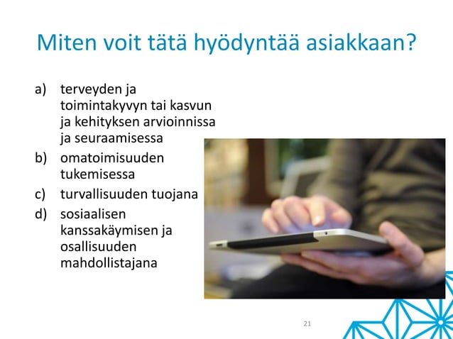 Hyvinvointiteknologiaa Lähihoitajille Hanako Pptx