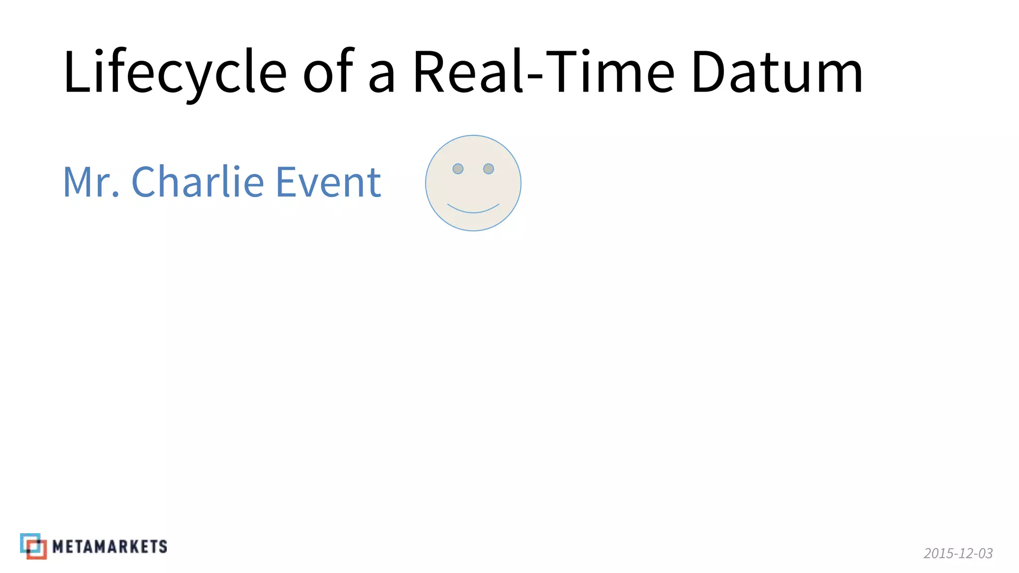 2015-12-03
Lifecycle of a Real-Time Datum
Mr. Charlie Event
 