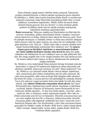 Hz. Isa Aleyhisselam Ve Mehdi