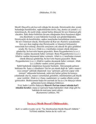 Hz. Isa Aleyhisselam Ve Mehdi