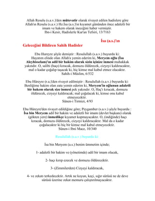 Hz. Isa Aleyhisselam Ve Mehdi