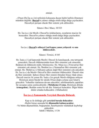 Hz. Isa Aleyhisselam Ve Mehdi