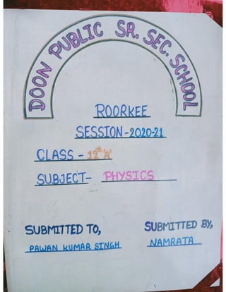 Cbse Class 12 Physics practical file/record 2021-22