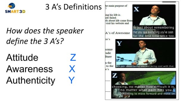 Ted Talk - The 3 A's of Awesome | PPT
