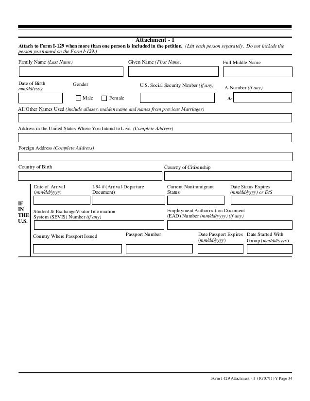 H 1b Visa Form I 129