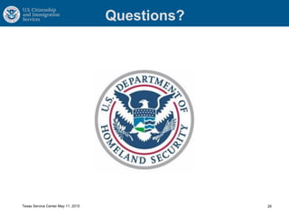 Questions?
26Texas Service Center May 11, 2015
 