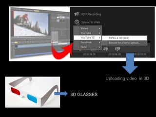 3D GLASSES
Uploading video in 3D
 